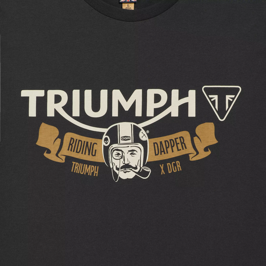 Dudley DGR long sleeve tee in dark gray with a subtle logo on the chest and ribbed cuffs.