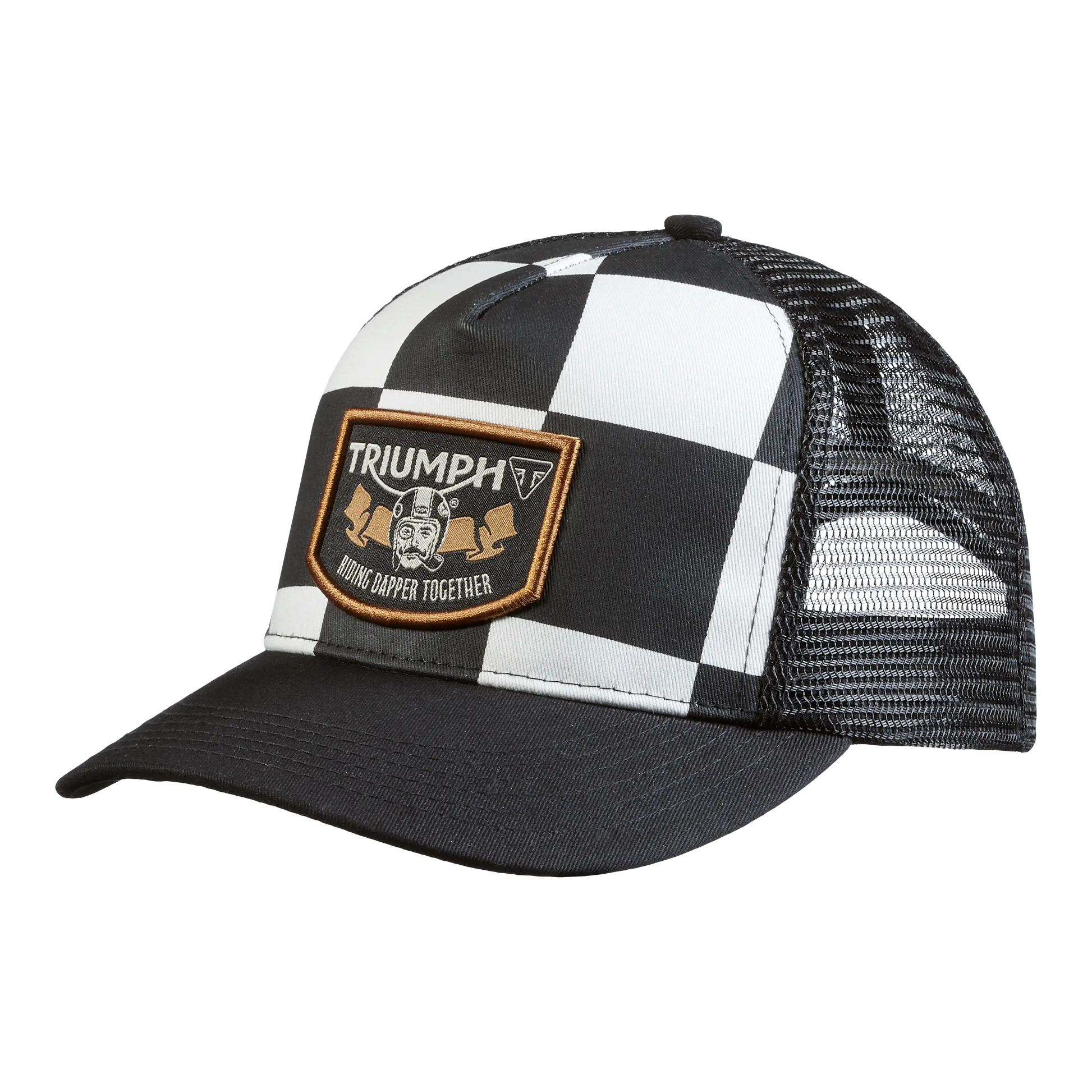Black Eugene DGR Cap with curved brim and adjustable strap at the back.