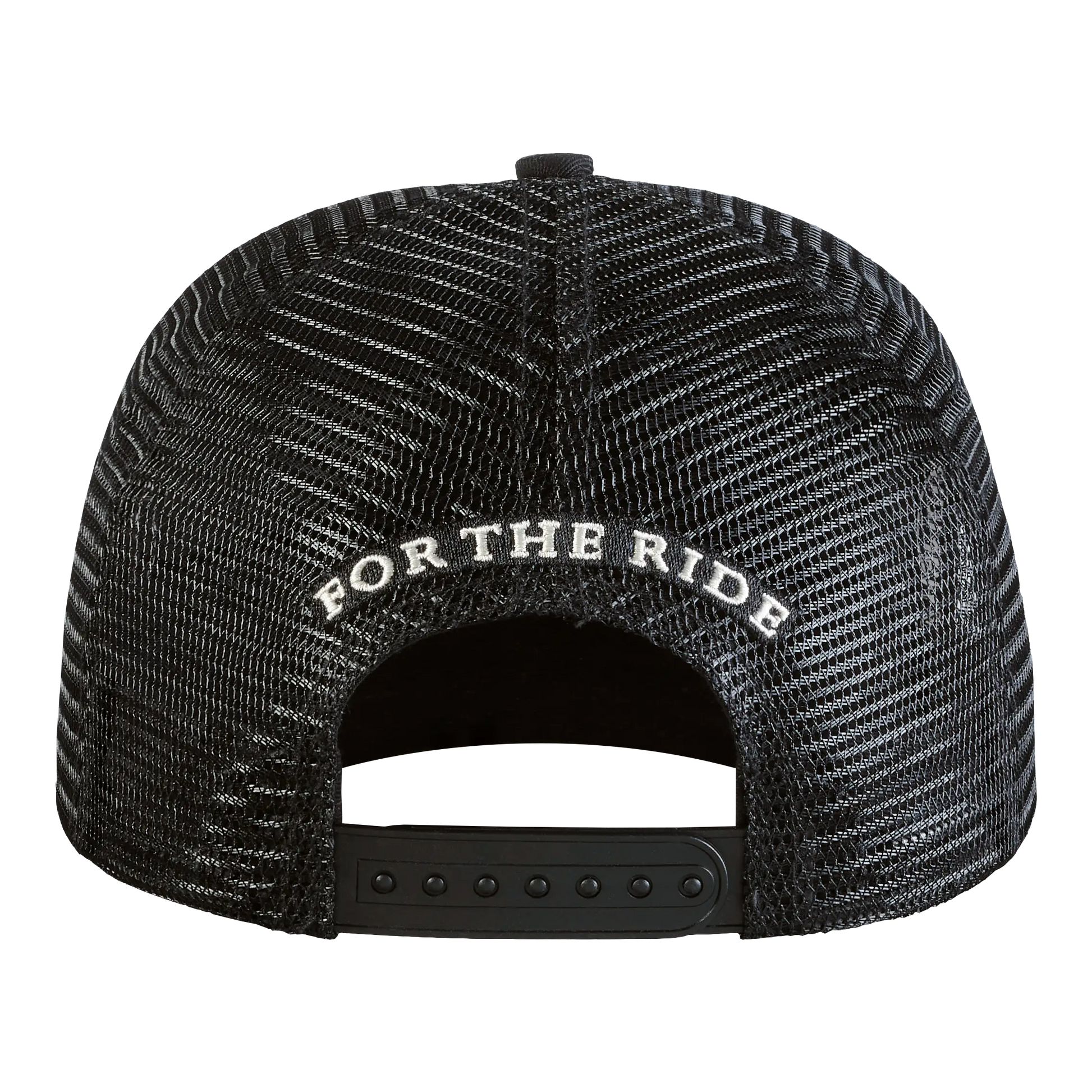 Black Eugene DGR Cap with curved brim and embroidered logo on the front panel.