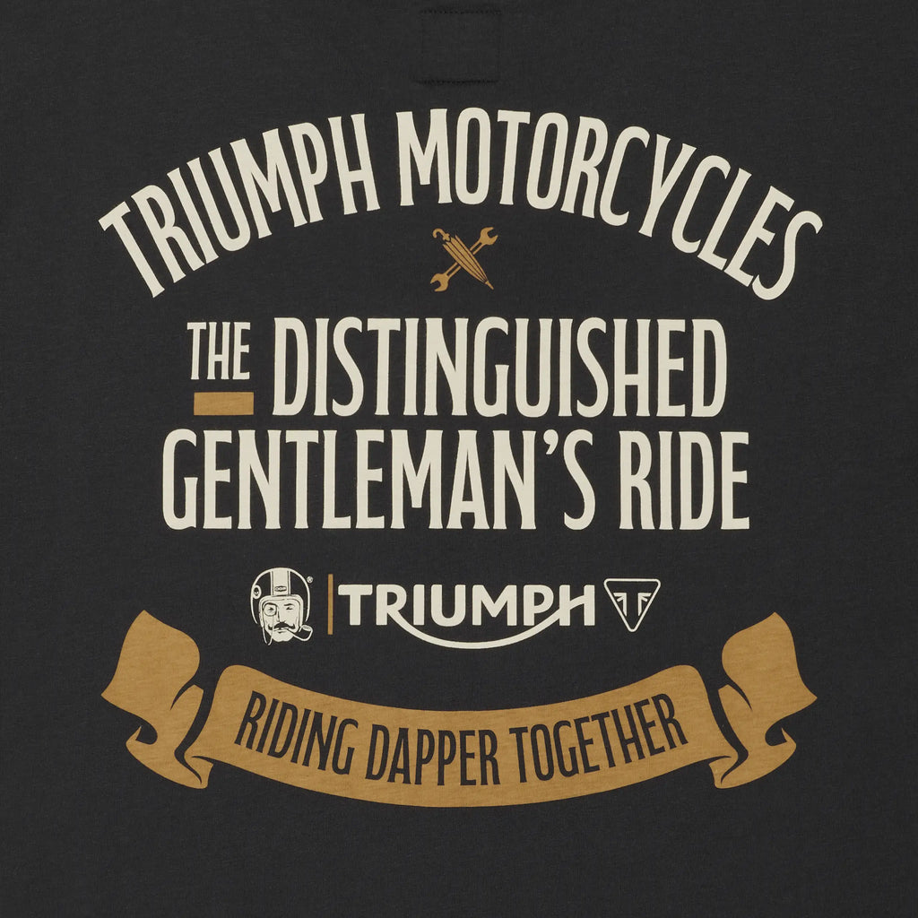 A black Wallace DGR Tee with a bold white graphic logo on the front.